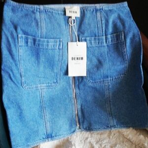 Sezane Denim Blue Mini Skirt